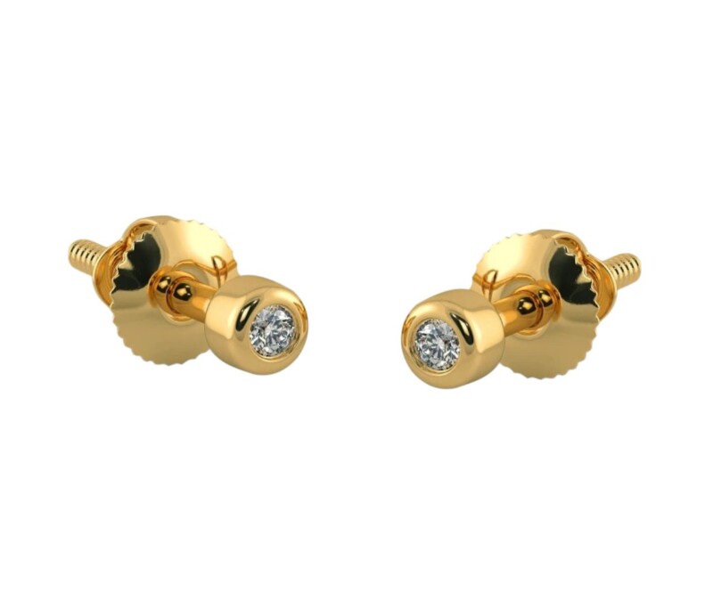 Certified Natural Diamond Adorable Design Earrings In 18K Fine Yellow Gold