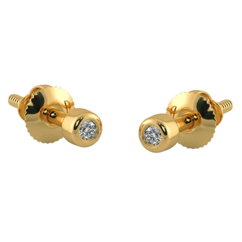 Certified Natural Diamond Adorable Design Earrings In 18K Fine Yellow Gold