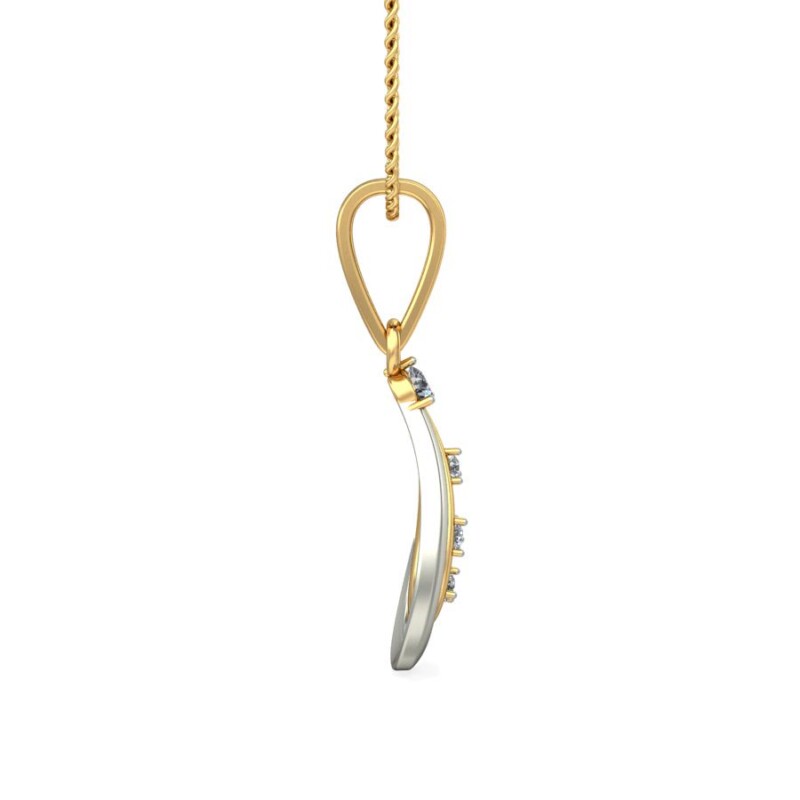 IGI Certified Natural Diamond Design Pendant 14K/18K Fine Yellow & white Gold