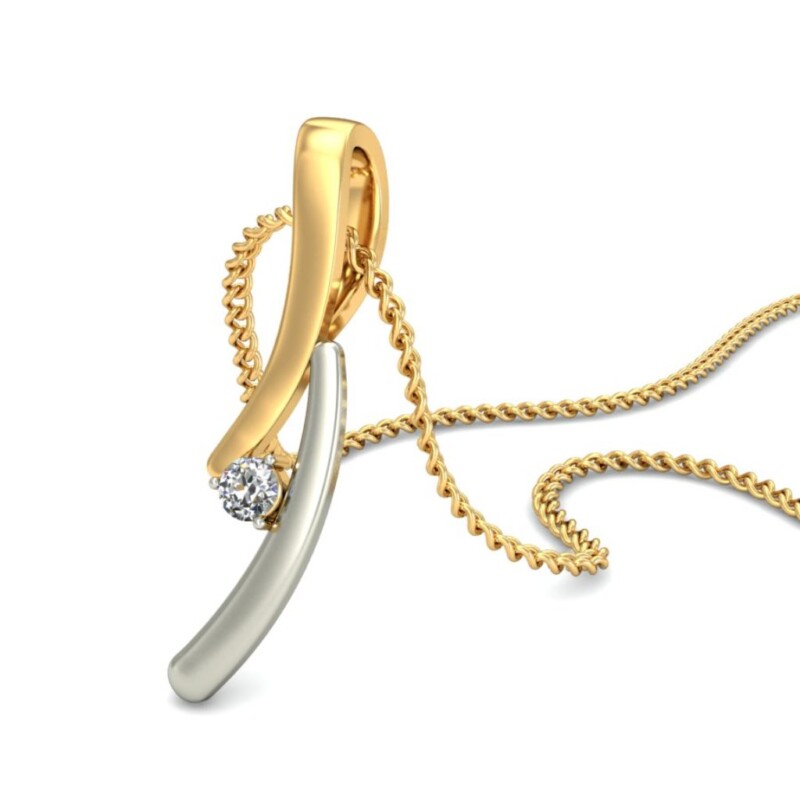 IGI Certified Natural Diamond Design Pendant 14K/18K Fine Yellow & white Gold