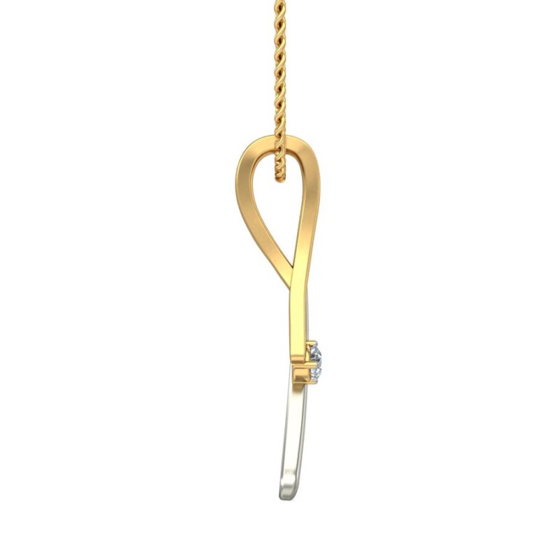 IGI Certified Natural Diamond Design Pendant 14K/18K Fine Yellow & white Gold