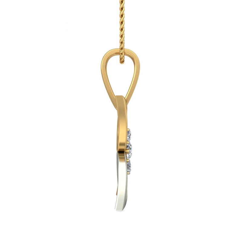 IGI Certified Natural Diamond Design Pendant 14K/18K Fine Yellow & white Gold