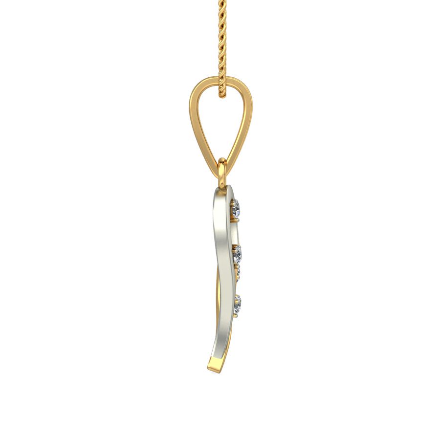 IGI Certified Natural Diamond Design Pendant 14K/18K Fine Yellow & white Gold