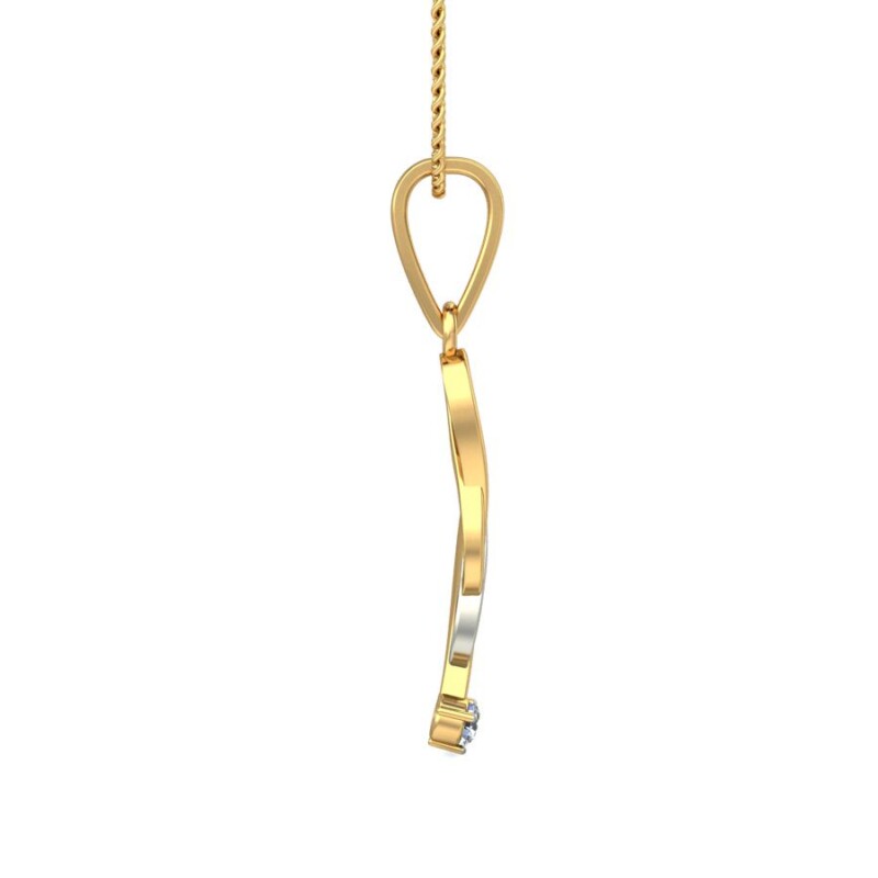 IGI Certified Natural Diamond Design Pendant 14K/18K Fine Yellow & white Gold
