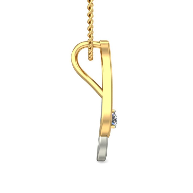 IGI Certified Natural Diamond Design Pendant 14K/18K Fine Yellow & white Gold