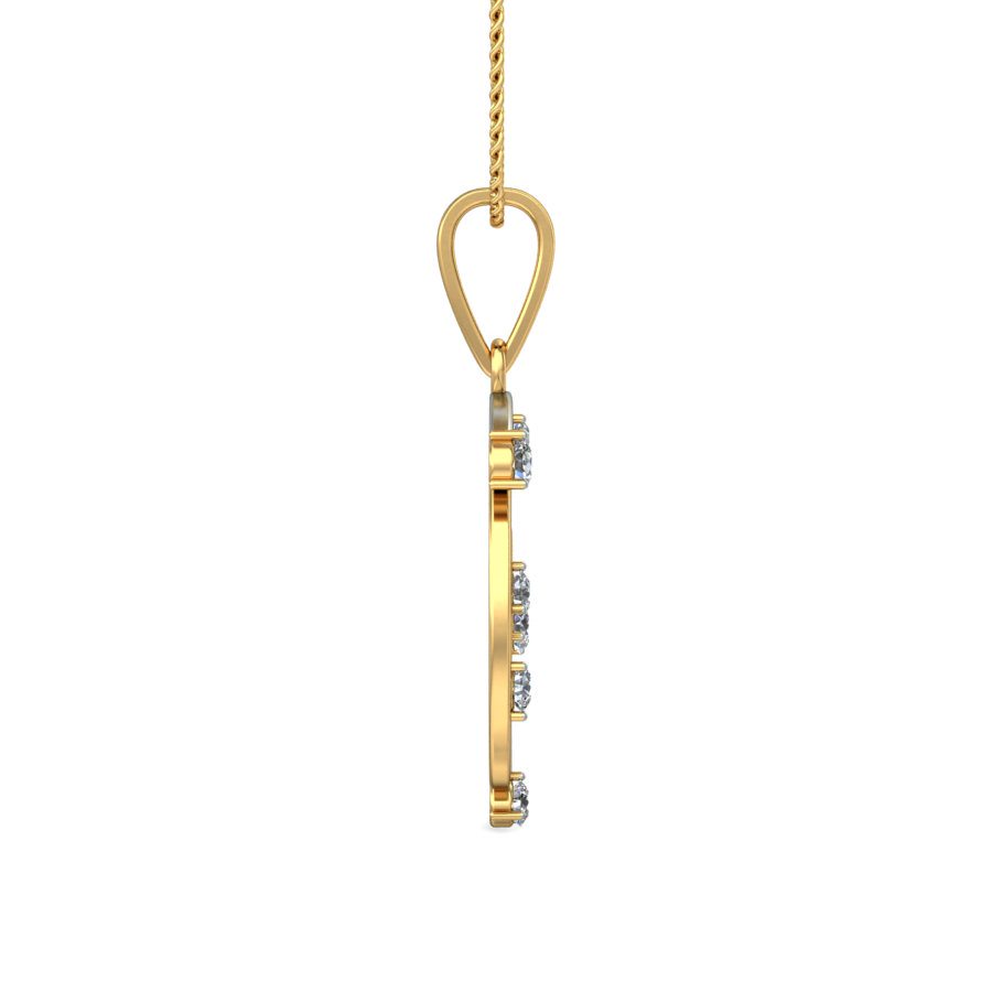 IGI Certified Natural Diamond Design Pendant 14K/18K Fine Yellow & white Gold