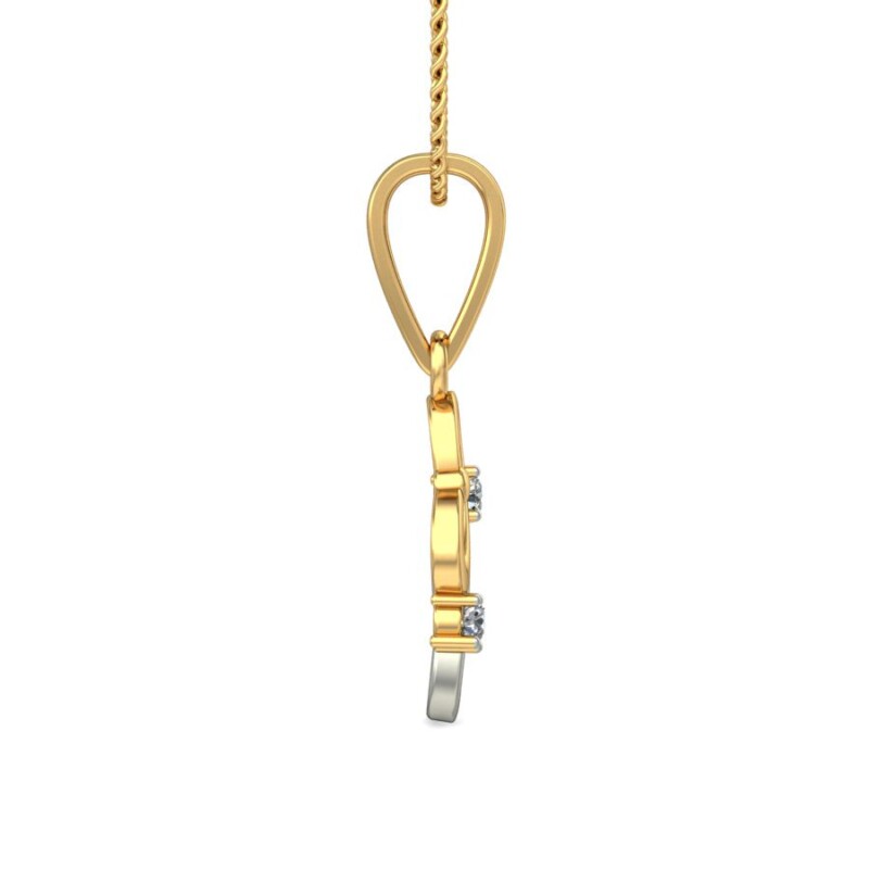 IGI Certified Natural Diamond Design Pendant 14K/18K Fine Yellow & white Gold