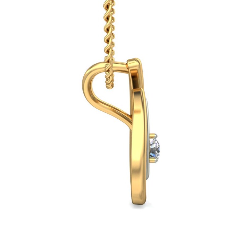 IGI Certified Natural Diamond Design Pendant 14K/18K Fine Yellow & white Gold