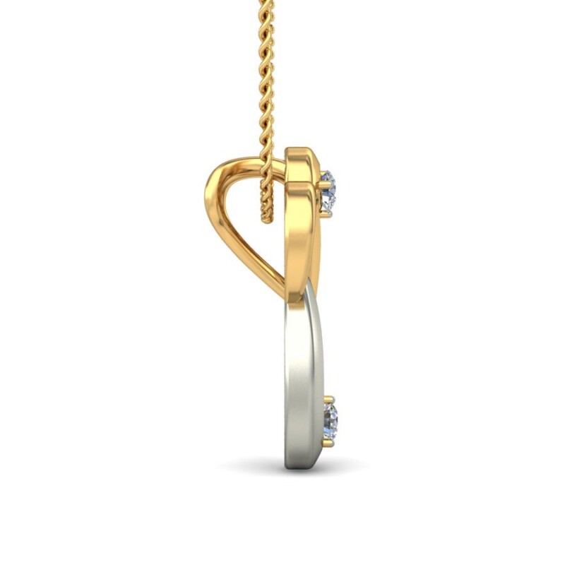 IGI Certified Natural Diamond Design Pendant 14K/18K Fine Yellow & white Gold