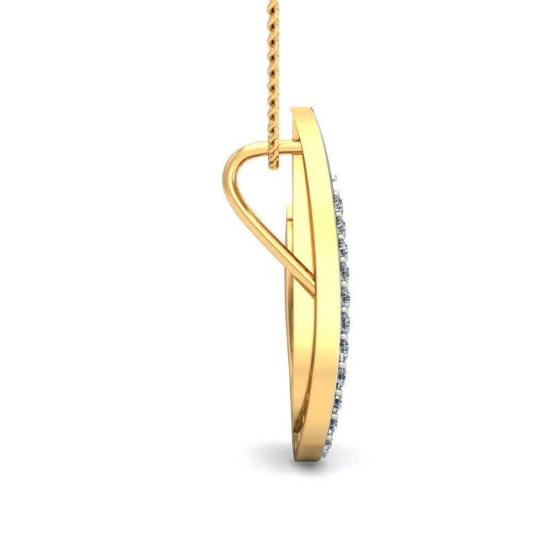 IGI Certified Natural Diamond Design Pendant 14K/18K Fine Yellow & white Gold