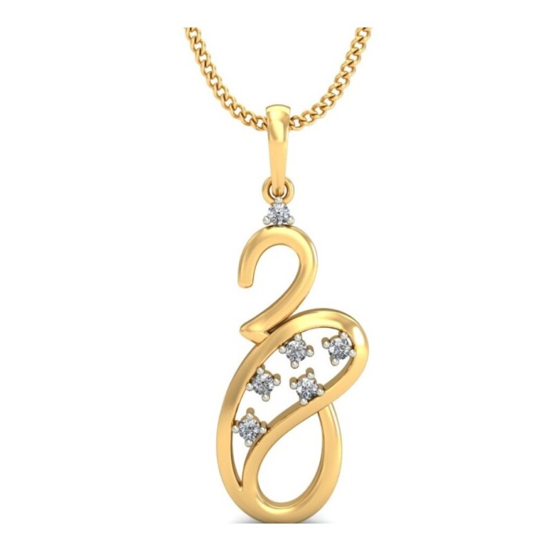 IGI Certified Natural Diamond Design Pendant 14K/18K Fine Yellow & white Gold