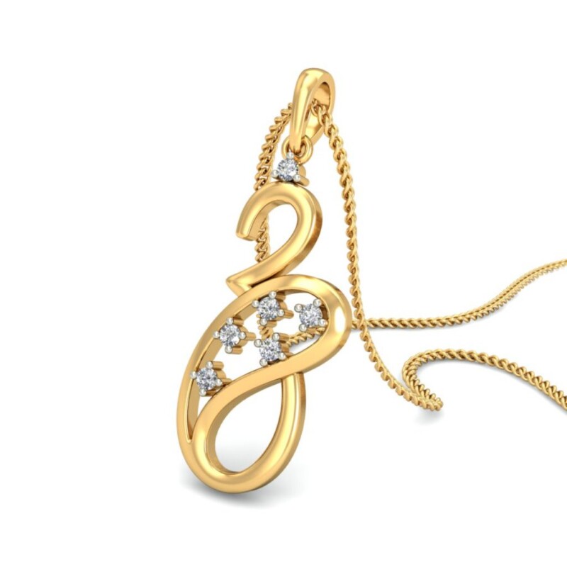 IGI Certified Natural Diamond Design Pendant 14K/18K Fine Yellow & white Gold