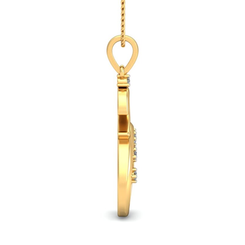 IGI Certified Natural Diamond Design Pendant 14K/18K Fine Yellow & white Gold