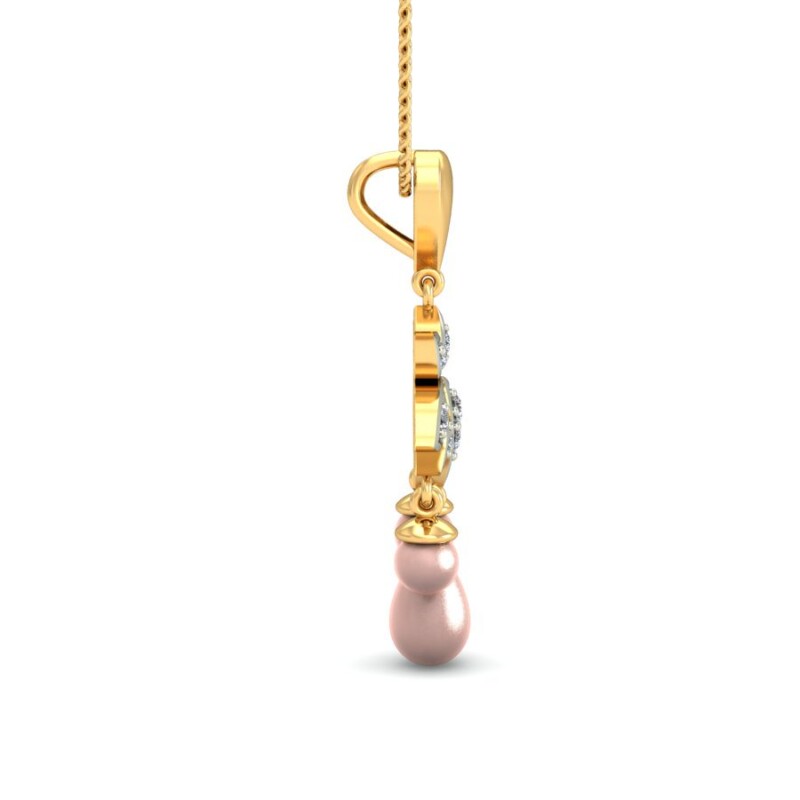 IGI Certified Natural Diamond Design Pendant 14K/18K Fine Yellow & white Gold