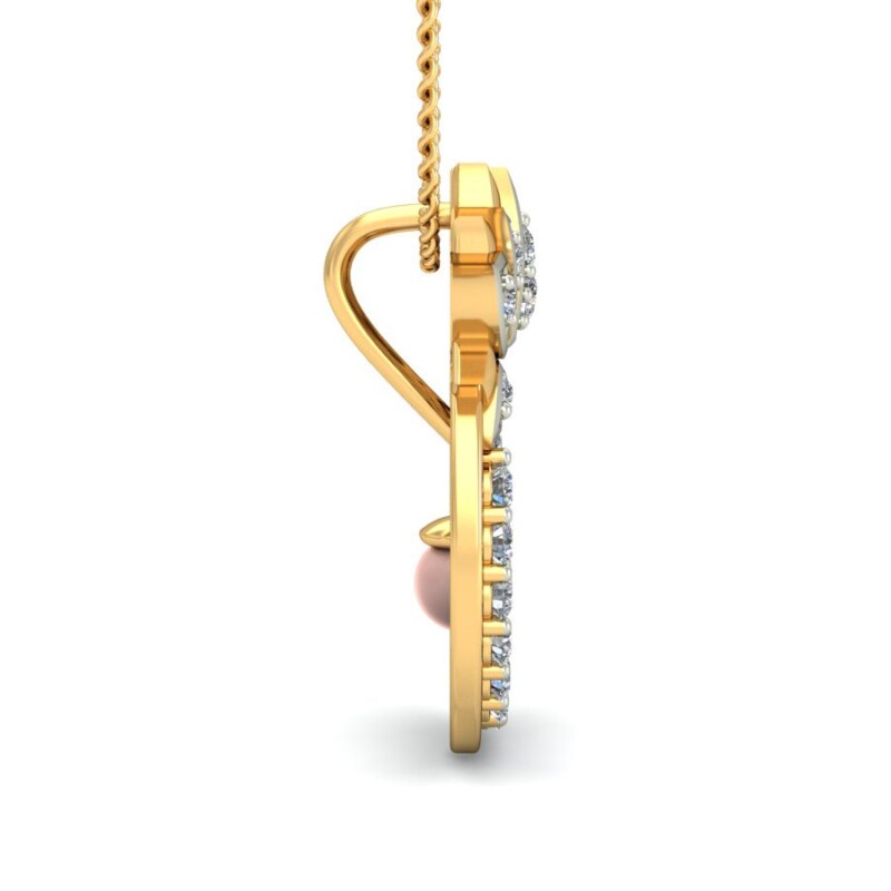IGI Certified Natural Diamond Design Pendant 14K/18K Fine Yellow & white Gold