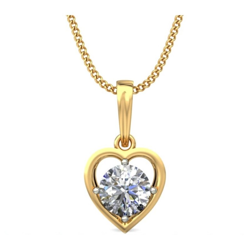 IGI Certified Natural Diamond Design Pendant 14K/18K Fine Yellow & white Gold