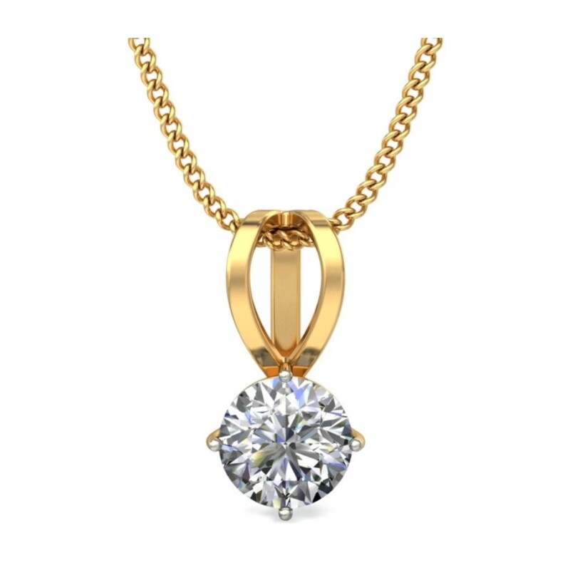 IGI Certified Natural Diamond Design Pendant 14K/18K Fine Yellow & white Gold