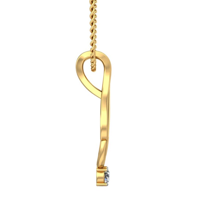 IGI Certified Natural Diamond Design Pendant 14K/18K Fine Yellow Gold