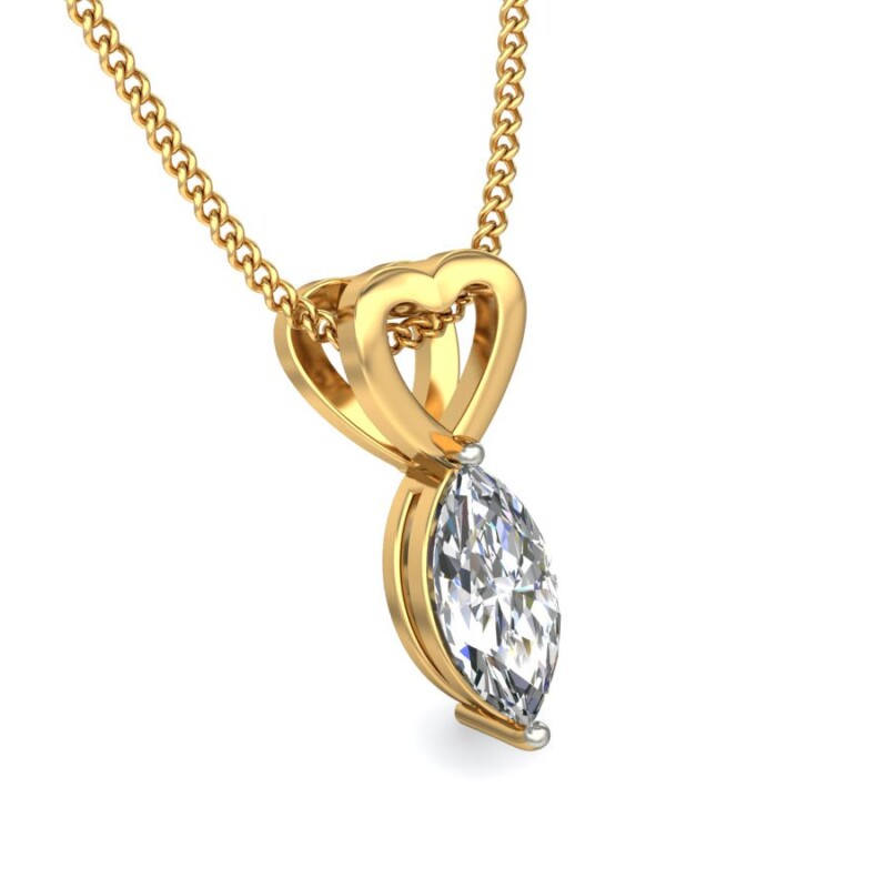 IGI Certified Natural Diamond Design Pendant 14K/18K Fine Yellow Gold