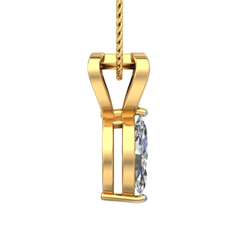 IGI Certified Natural Diamond Design Pendant 14K/18K Fine Yellow Gold