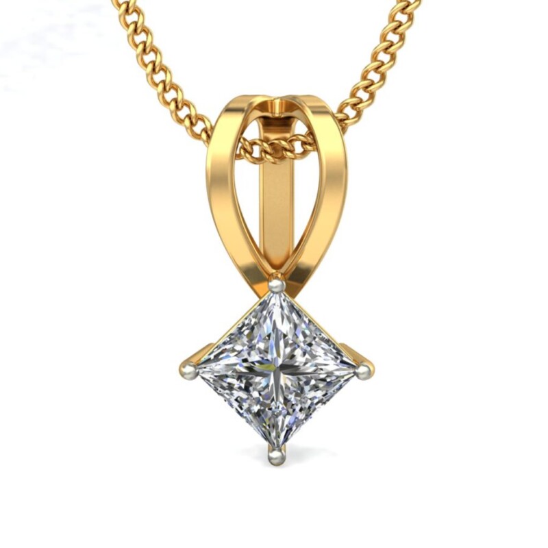 IGI Certified Natural Diamond Design Pendant 14K/18K Fine Yellow Gold