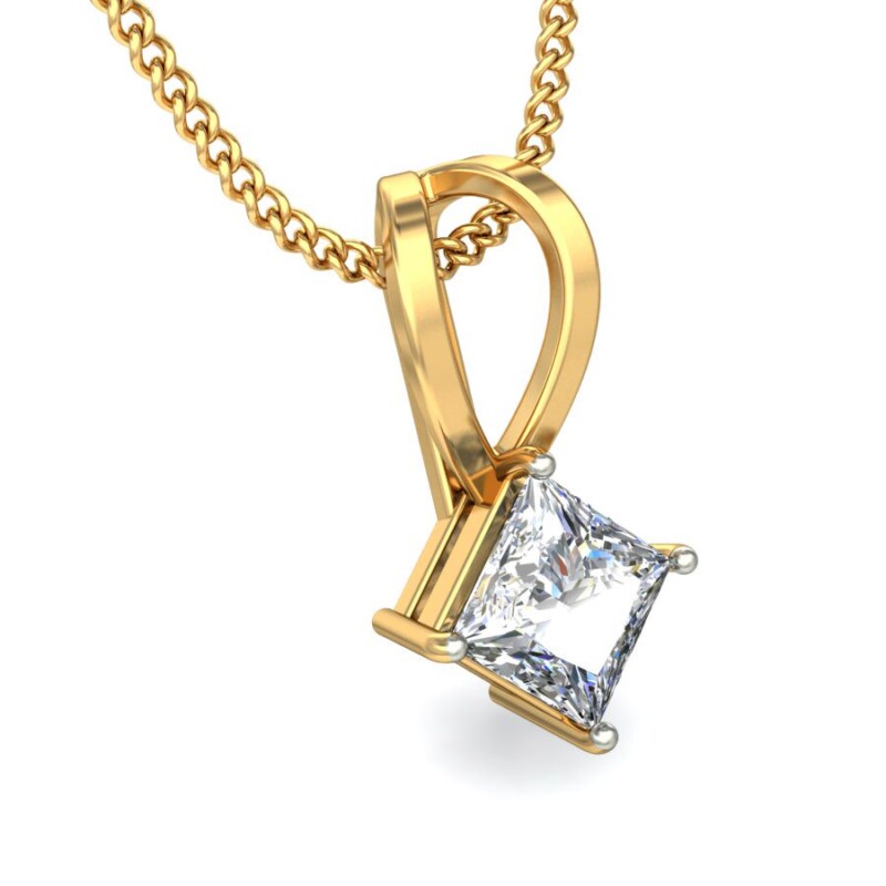 IGI Certified Natural Diamond Design Pendant 14K/18K Fine Yellow Gold