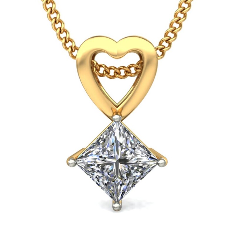 IGI Certified Natural Diamond Design Pendant 14K/18K Fine Yellow Gold