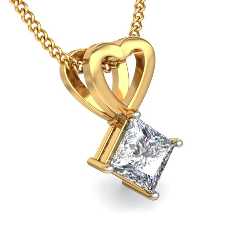 IGI Certified Natural Diamond Design Pendant 14K/18K Fine Yellow Gold