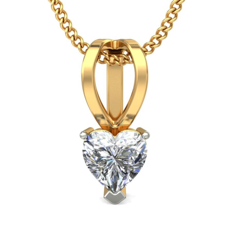 IGI Certified Natural Diamond Design Pendant 14K/18K Fine Yellow Gold