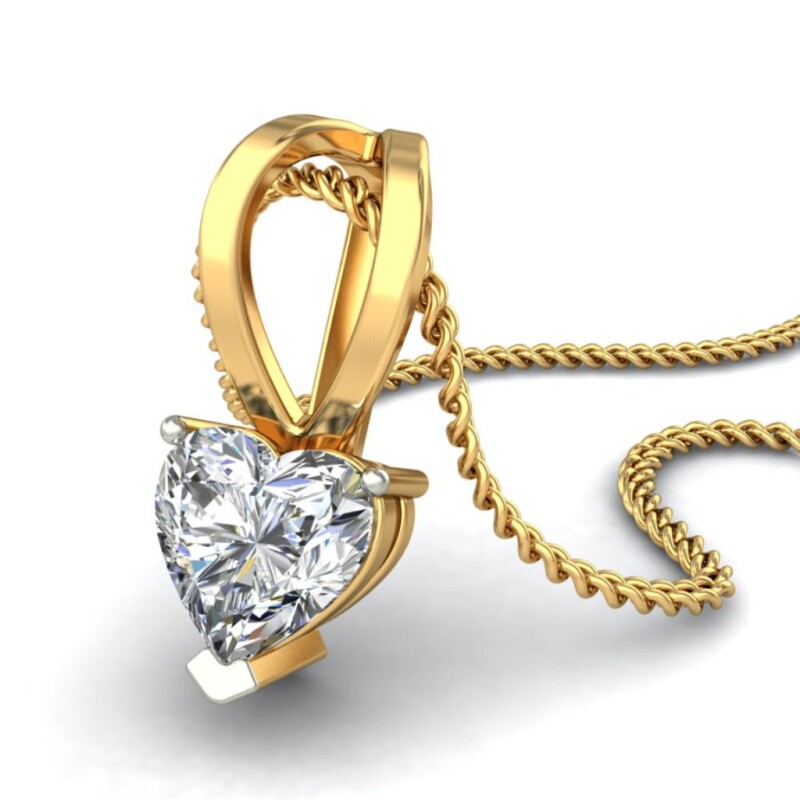 IGI Certified Natural Diamond Design Pendant 14K/18K Fine Yellow Gold