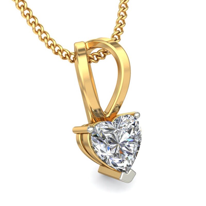 IGI Certified Natural Diamond Design Pendant 14K/18K Fine Yellow Gold