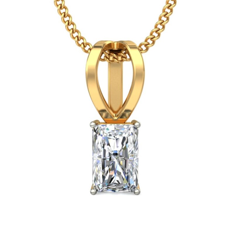 IGI Certified Natural Diamond Design Pendant 14K/18K Fine Yellow Gold