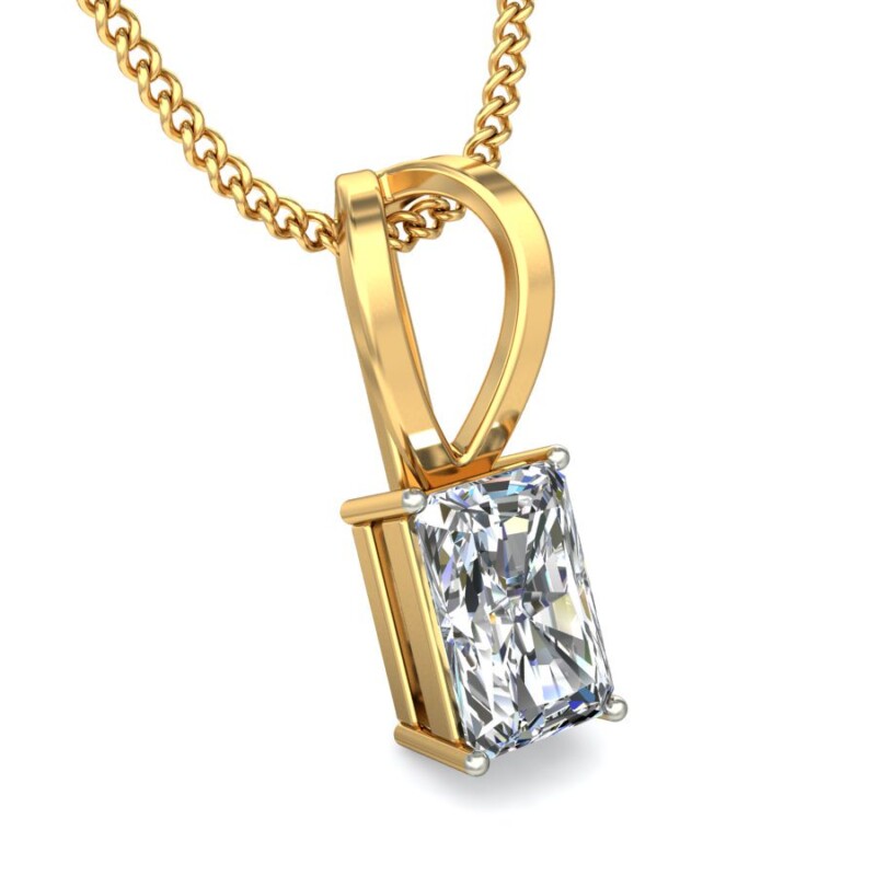 IGI Certified Natural Diamond Design Pendant 14K/18K Fine Yellow Gold