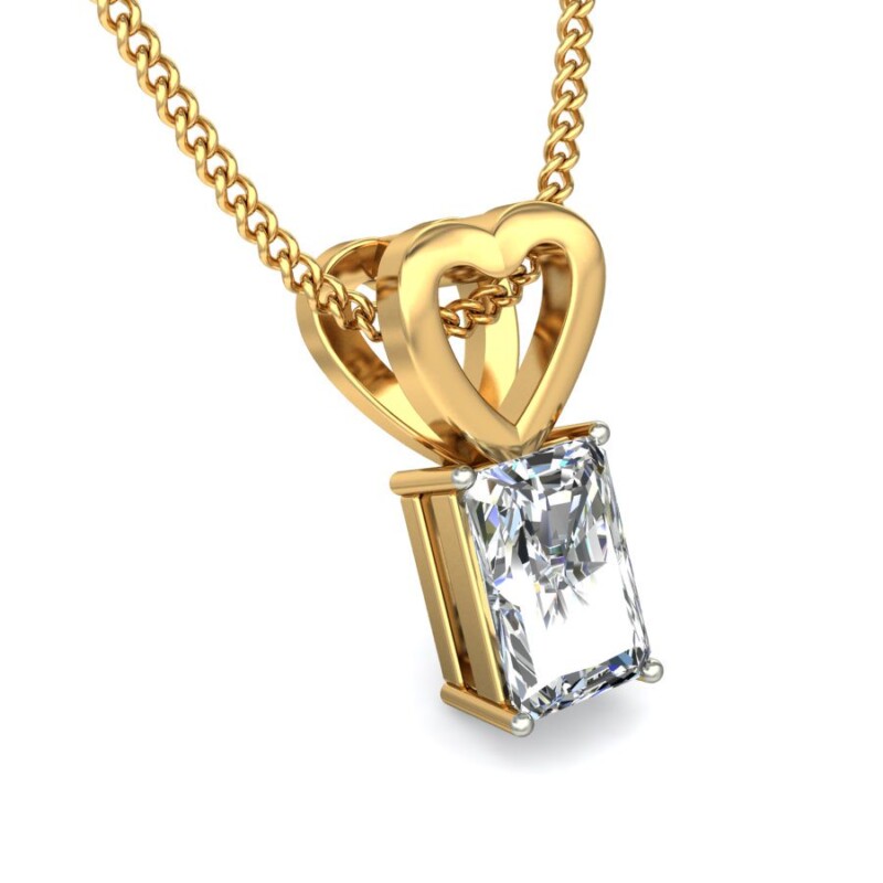 IGI Certified Natural Diamond Design Pendant 14K/18K Fine Yellow Gold