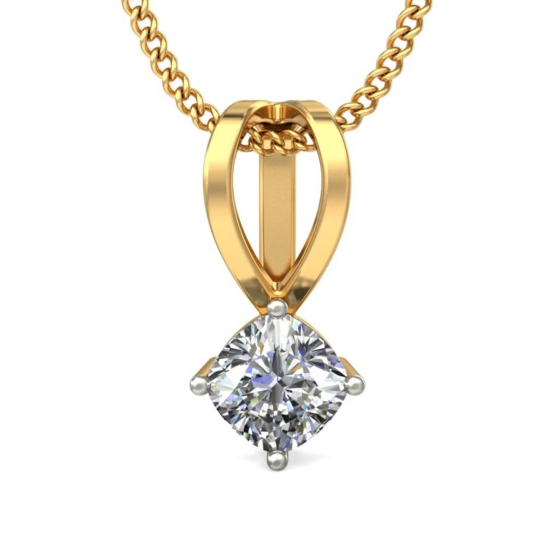 IGI Certified Natural Diamond Design Pendant 14K/18K Fine Yellow Gold