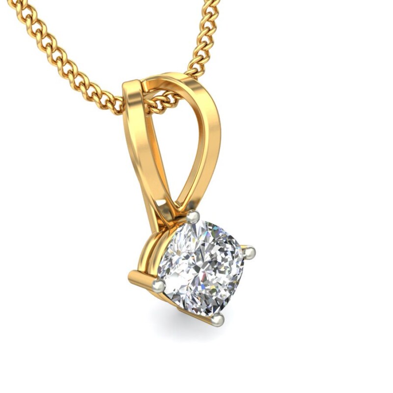 IGI Certified Natural Diamond Design Pendant 14K/18K Fine Yellow Gold