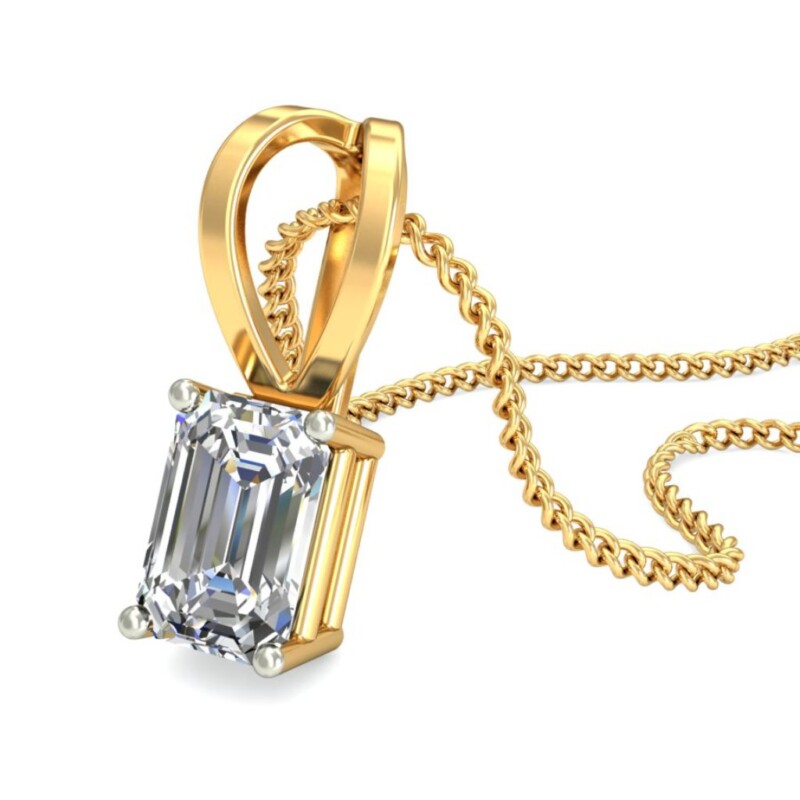 IGI Certified Natural Diamond Design Pendant 14K/18K Fine Yellow Gold