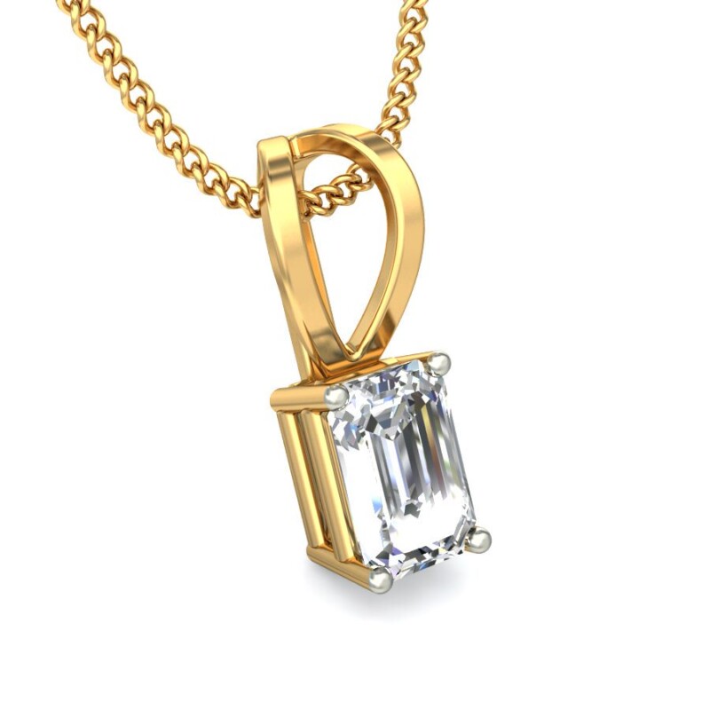 IGI Certified Natural Diamond Design Pendant 14K/18K Fine Yellow Gold