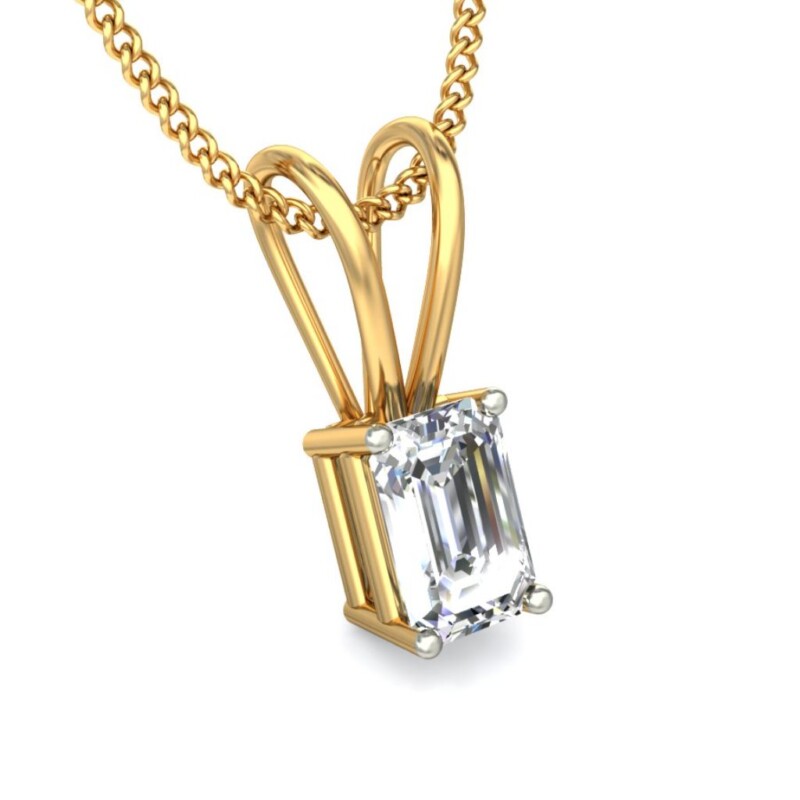 IGI Certified Natural Diamond Design Pendant 14K/18K Fine Yellow Gold