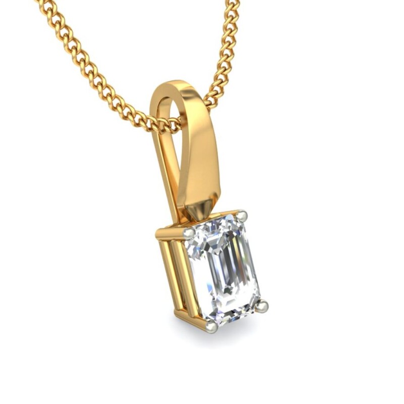 IGI Certified Natural Diamond Design Pendant 14K/18K Fine Yellow Gold