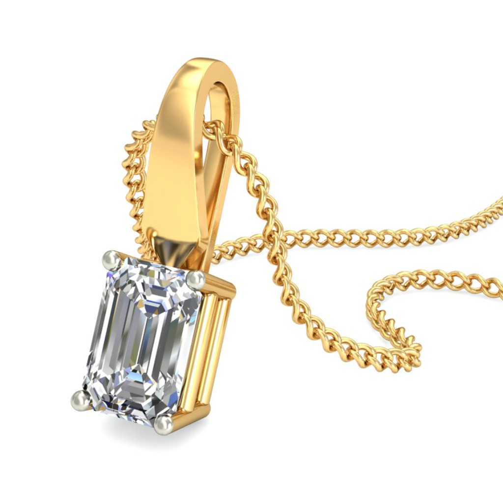 IGI Certified Natural Diamond Design Pendant 14K/18K Fine Yellow Gold