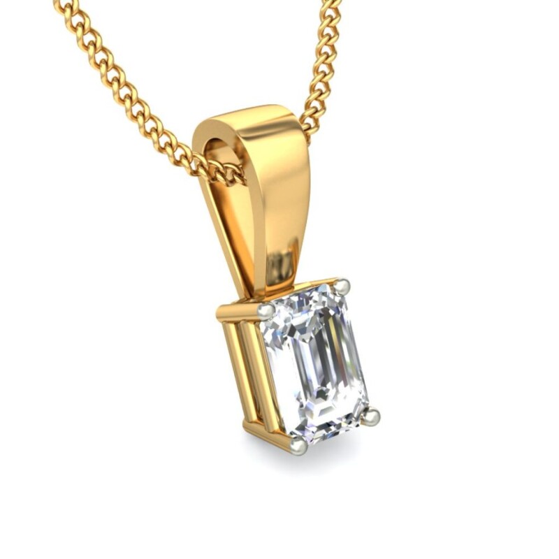 IGI Certified Natural Diamond Design Pendant 14K/18K Fine Yellow Gold