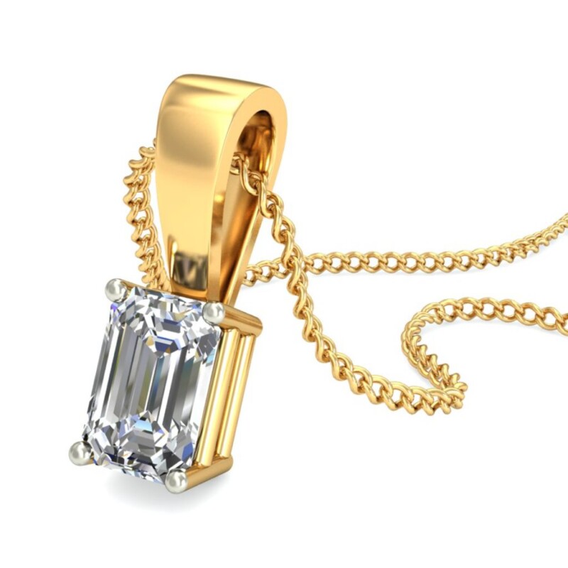 IGI Certified Natural Diamond Design Pendant 14K/18K Fine Yellow Gold