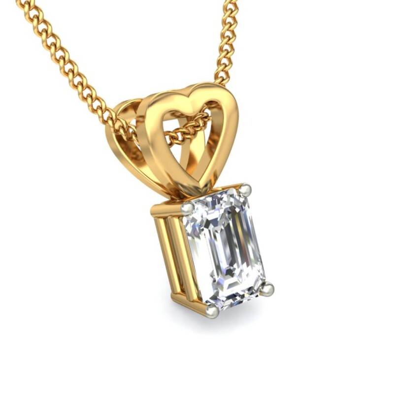 IGI Certified Natural Diamond Design Pendant 14K/18K Fine Yellow Gold