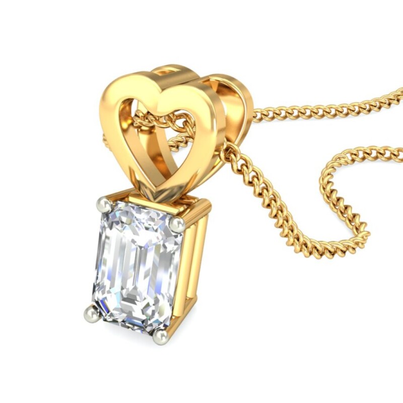 IGI Certified Natural Diamond Design Pendant 14K/18K Fine Yellow Gold