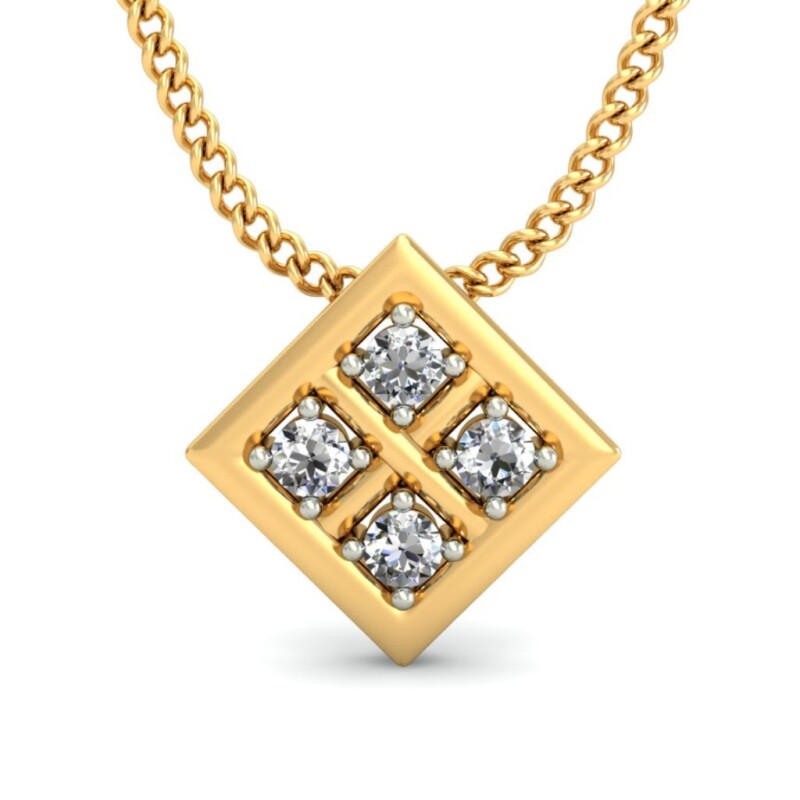 IGI Certified Natural Diamond Design Pendant 14K/18K Fine Yellow Gold