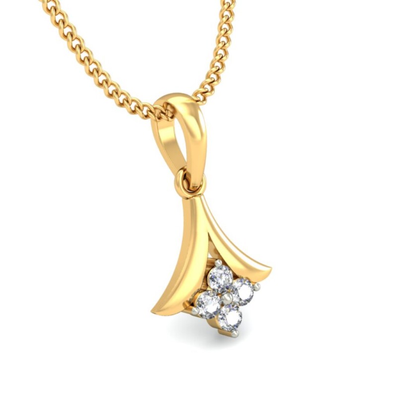 IGI Certified Natural Diamond Design Pendant 14K/18K Fine Yellow Gold