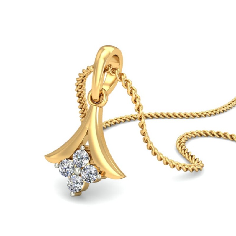IGI Certified Natural Diamond Design Pendant 14K/18K Fine Yellow Gold