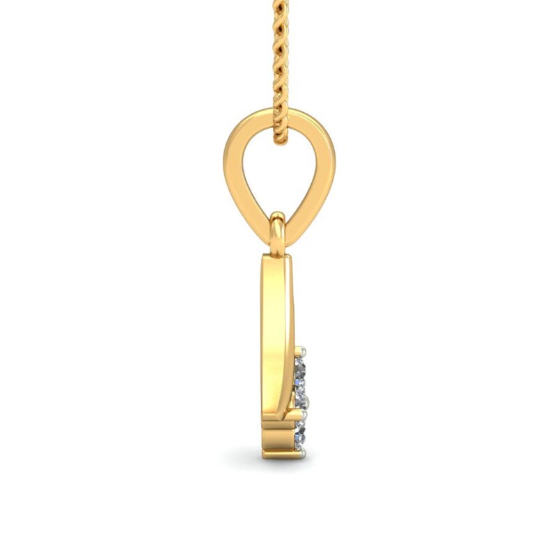 IGI Certified Natural Diamond Design Pendant 14K/18K Fine Yellow Gold