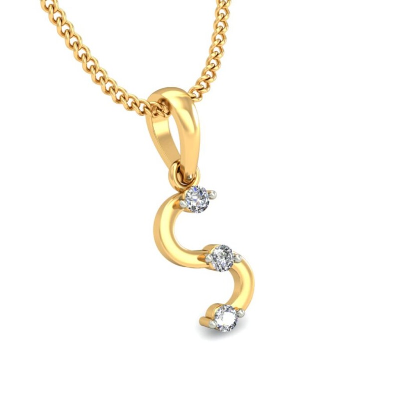 IGI Certified Natural Diamond Design Pendant 14K/18K Fine Yellow Gold